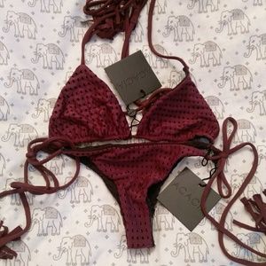 TOP ONLY acacia merlot mesh humuhumu small